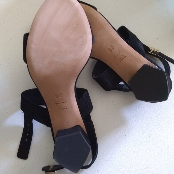 NWB Sz 7.5 ~ Diane von Furstenberg ~ Chic & Upscale Black Strappy Suede Sandals - Picture 6 of 13